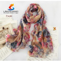 LINGSHANG new style silk scarf gift female long design silk summer thin sunscreen fashion print silk scarf